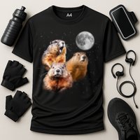 Groundhog Head Moon Funny Groundhog Day Cooling Performance Crew T-Shirt