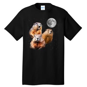 Groundhog Head Moon Funny Groundhog Day Tall T-Shirt