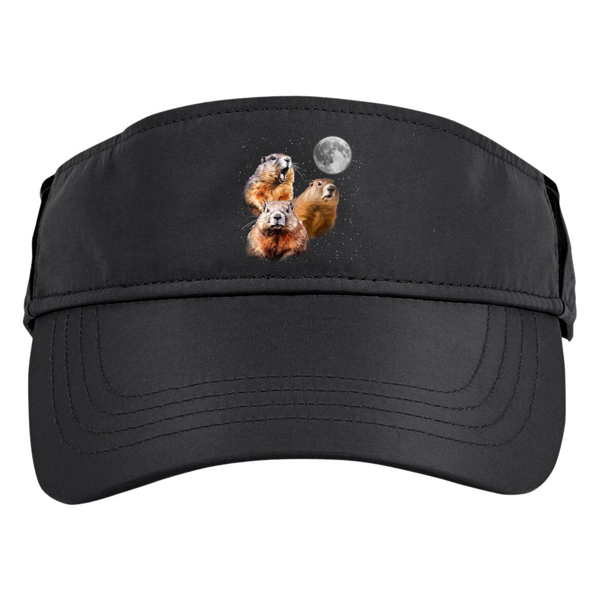 Groundhog Head Moon Funny Groundhog Day Adult Drive Performance Visor