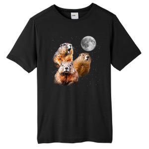 Groundhog Head Moon Funny Groundhog Day Tall Fusion ChromaSoft Performance T-Shirt