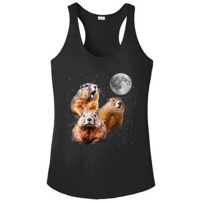 Groundhog Head Moon Funny Groundhog Day Ladies PosiCharge Competitor Racerback Tank
