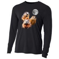 Groundhog Head Moon Funny Groundhog Day Cooling Performance Long Sleeve Crew