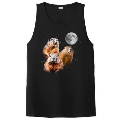 Groundhog Head Moon Funny Groundhog Day PosiCharge Competitor Tank