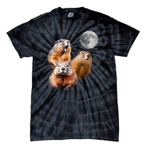 Groundhog Head Moon Funny Groundhog Day Tie-Dye T-Shirt