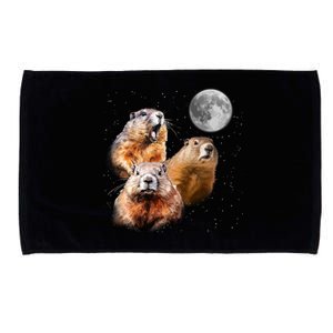 Groundhog Head Moon Funny Groundhog Day Microfiber Hand Towel