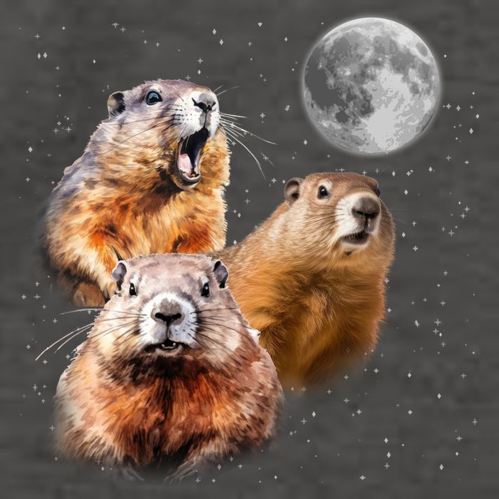 Groundhog Head Moon Funny Groundhog Day Vector Backpack