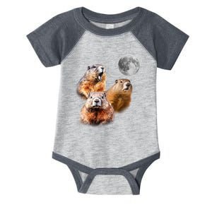 Groundhog Head Moon Funny Groundhog Day Infant Baby Jersey Bodysuit