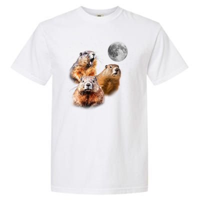 Groundhog Head Moon Funny Groundhog Day Garment-Dyed Heavyweight T-Shirt