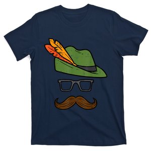 German Hat Mustache Costume Bavarian Oktoberfest T-Shirt