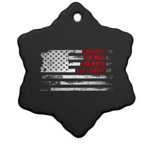 Grandpa He Man Myth Legend American USA Flag Father S Day Ceramic Star Ornament