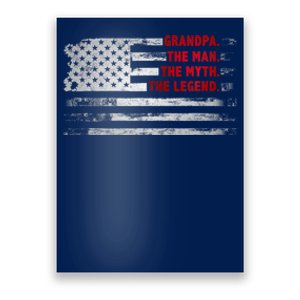 Grandpa He Man Myth Legend American USA Flag Father S Day Poster