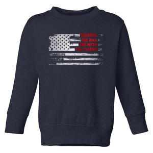 Grandpa He Man Myth Legend American USA Flag Father S Day Toddler Sweatshirt