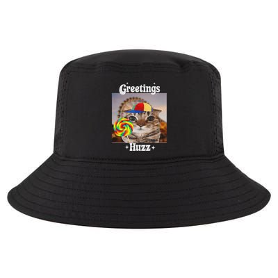 Greetings Huzz Meme Funny Cat Lollipop Cool Comfort Performance Bucket Hat