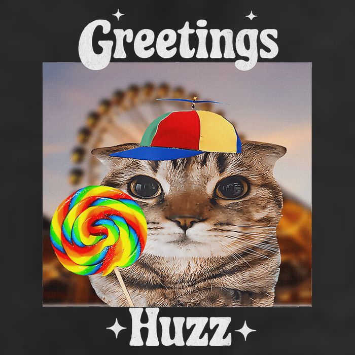 Greetings Huzz Meme Funny Cat Lollipop Cool Comfort Performance Bucket Hat
