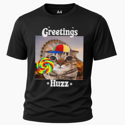 Greetings Huzz Meme Funny Cat Lollipop Performance Shirt