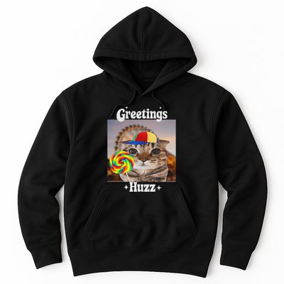 Greetings Huzz Meme Funny Cat Lollipop Hoodie