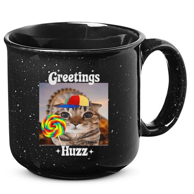 Greetings Huzz Meme Funny Cat Lollipop 15oz Campfire Ceramic Mug