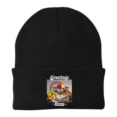 Greetings Huzz Meme Funny Cat Lollipop Beanie