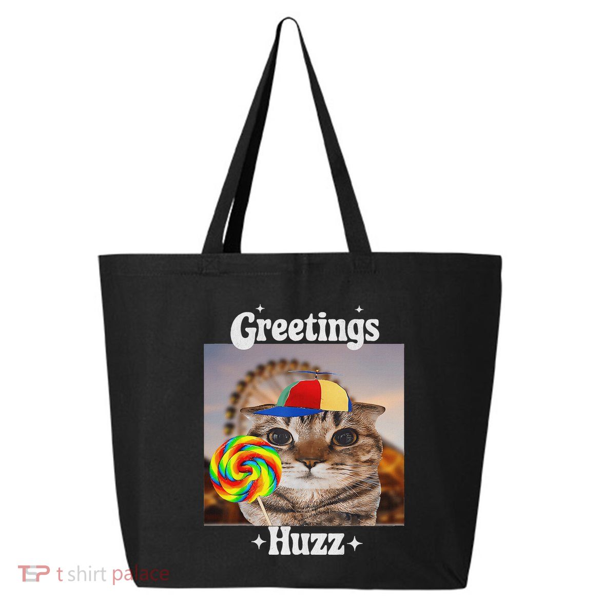Greetings Huzz Meme Funny Cat Lollipop 25L Jumbo Tote