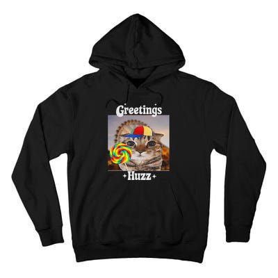 Greetings Huzz Meme Funny Cat Lollipop Tall Hoodie