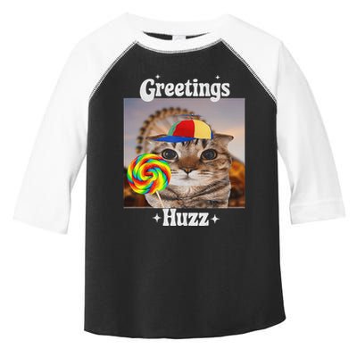 Greetings Huzz Meme Funny Cat Lollipop Toddler Fine Jersey T-Shirt