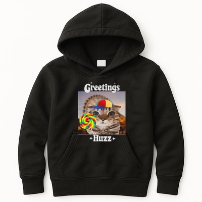 Greetings Huzz Meme Funny Cat Lollipop Kids Hoodie