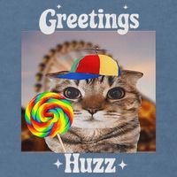 Greetings Huzz Meme Funny Cat Lollipop Garment-Dyed Sweatshirt