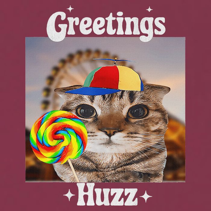 Greetings Huzz Meme Funny Cat Lollipop 16oz Travel Tumbler