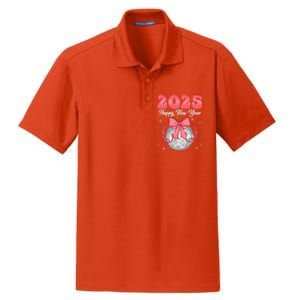 Groovy Happy New Year 2025 Disco Ball New Years Eve Party Gift Dry Zone Grid Polo