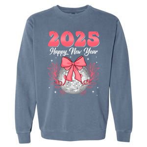 Groovy Happy New Year 2025 Disco Ball New Years Eve Party Gift Garment-Dyed Sweatshirt