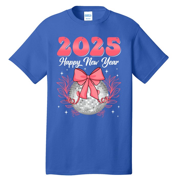 Groovy Happy New Year 2025 Disco Ball New Years Eve Party Gift Tall T-Shirt