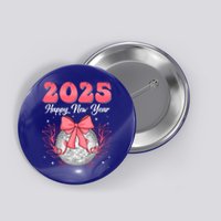 Groovy Happy New Year 2025 Disco Ball New Years Eve Party Gift Button