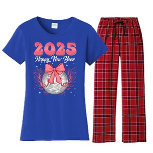 Groovy Happy New Year 2025 Disco Ball New Years Eve Party Gift Women's Flannel Pajama Set