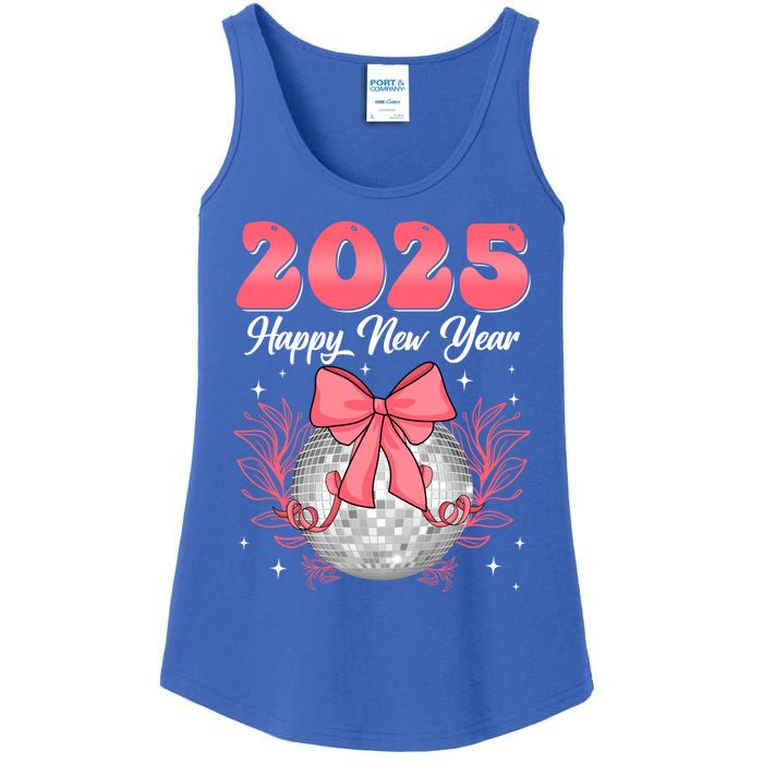 Groovy Happy New Year 2025 Disco Ball New Years Eve Party Gift Ladies Essential Tank