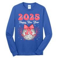 Groovy Happy New Year 2025 Disco Ball New Years Eve Party Gift Tall Long Sleeve T-Shirt