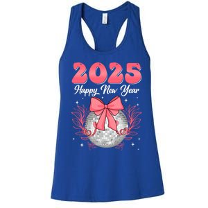 Groovy Happy New Year 2025 Disco Ball New Years Eve Party Gift Women's Racerback Tank