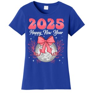 Groovy Happy New Year 2025 Disco Ball New Years Eve Party Gift Women's T-Shirt