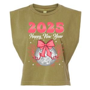 Groovy Happy New Year 2025 Disco Ball New Years Eve Party Gift Garment-Dyed Women's Muscle Tee