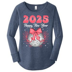 Groovy Happy New Year 2025 Disco Ball New Years Eve Party Gift Women's Perfect Tri Tunic Long Sleeve Shirt