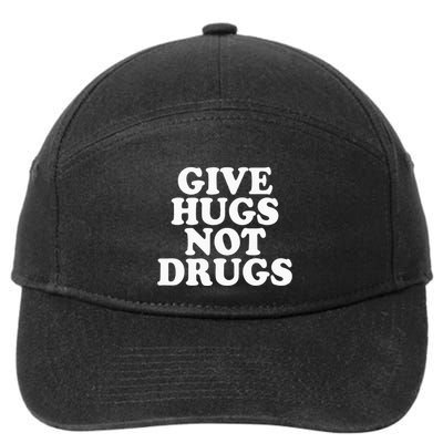 Give Hugs Not Drugs Slogan Awareness Red Ribbon Week 7-Panel Snapback Hat