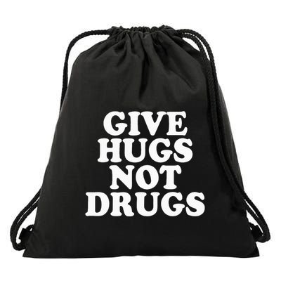 Give Hugs Not Drugs Slogan Awareness Red Ribbon Week Drawstring Bag