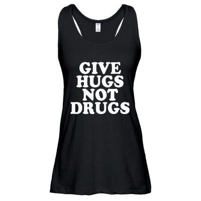 Give Hugs Not Drugs Slogan Awareness Red Ribbon Week Ladies Essential Flowy Tank