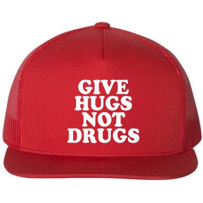 Give Hugs Not Drugs Slogan Awareness Red Ribbon Week Flatbill Hat