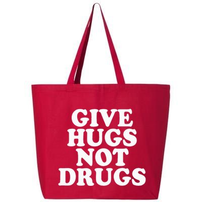Give Hugs Not Drugs Slogan Awareness Red Ribbon Week 25L Jumbo Tote