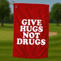 Give Hugs Not Drugs Slogan Awareness Red Ribbon Week Golf Towel