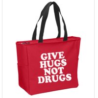 Give Hugs Not Drugs Slogan Awareness Red Ribbon Week Zip Tote Bag