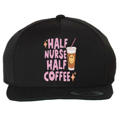 Groovy Half Nurse Half Coffee Cute Nurse Funny Coffee Nurse Wool Snapback Cap