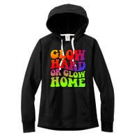 Glow Hard Or Glow Home colors  70s 80s Women's Fleece Hoodie