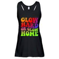 Glow Hard Or Glow Home colors  70s 80s Ladies Essential Flowy Tank