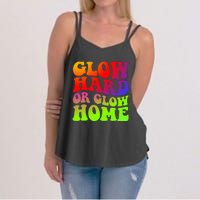 Glow Hard Or Glow Home colors  70s 80s Women's Strappy Tank